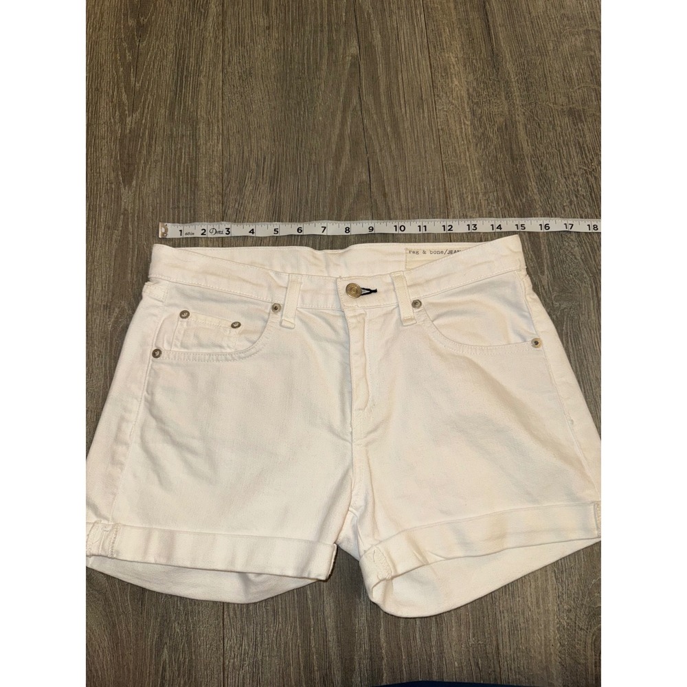 Rag & Bone JEAN White Denim Cuffed Shorts Size 27 W1913O732 Bright White